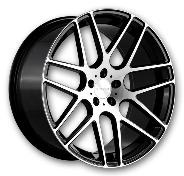 Element Wheels EL006 22x9 Black and Machined Face 5x112 +35mm 66.56mm