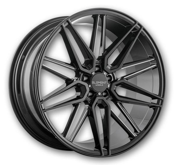Element Wheels EL11 20x10.5 Gloss Black Milled 5x115 +27mm 72.56mm