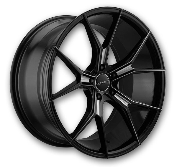 Element Wheels EL1225 20x8.5 Gloss Black Milled 5x120 +35mm 72.6mm
