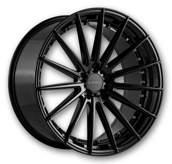 Element Wheels EL15 22x9 Gloss Black with Chrome Rivets 5x127 +38mm 71.5mm
