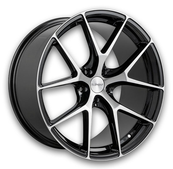 Element Wheels EL44 20x9 Black with Machined Face 5x114.3 +35mm 73.1mm