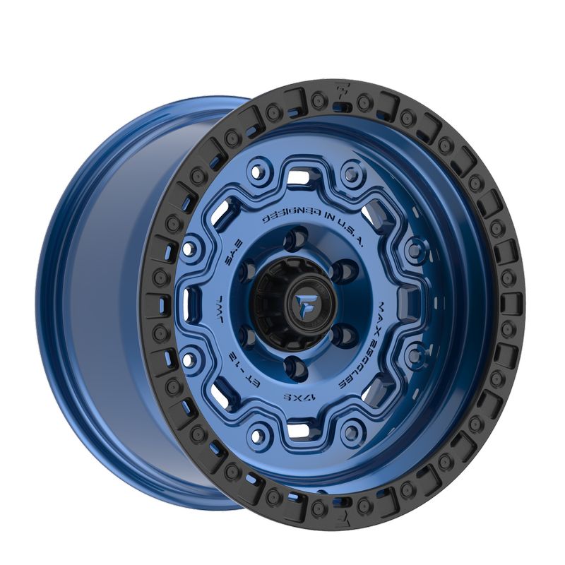 Fittipaldi Offroad Wheels FT100 17x9 Blue with Black Ring 6x139.7 -12mm 106.2mm