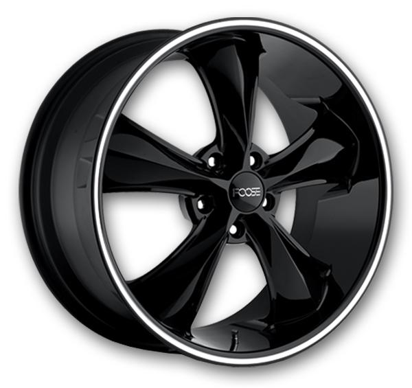 Foose Wheels Legend 17x7 Gloss Black Milled 5x114.3 +1mm 72.6mm