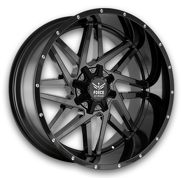 Force Offroad Wheels F01 20x12 Gloss Black 6x135/6x139.7 -44mm 106.1mm
