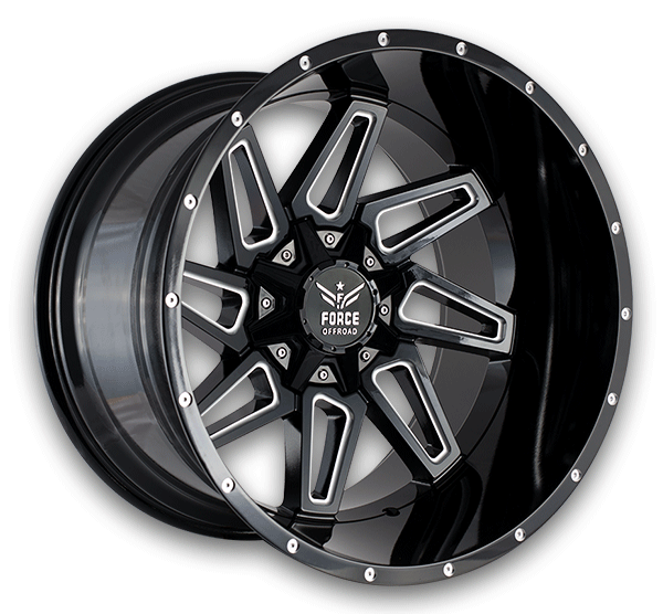 Force Offroad Wheels F02 20x10 Black Milled 5x139.7/5x150 -12mm 110.3mm