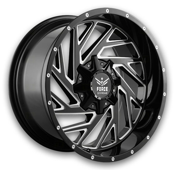 Force Offroad Wheels F16 20x10 Black Milled 5x139.7/5x150 -12mm 110.3mm