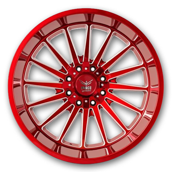 Force Offroad Wheels F34 20x12 Red Milled 5x139.7 -44mm 106.1mm