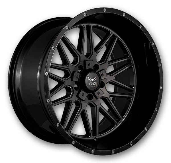 Force Offroad Wheels F44 24x12 Gloss Black 5x127/5x139.7 -44mm 78.1mm