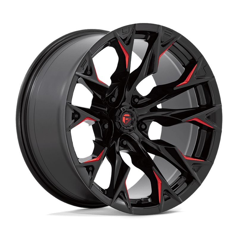 Fuel Wheels Flame 20x9 Gloss Black Milled w/ Candy Red 8x170 +20mm 125.1mm