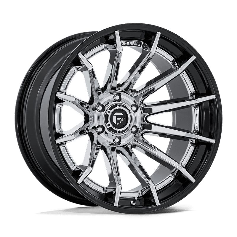 Fuel Wheels Burn 22x12 Chrome w/ Gloss Black Lip 5x127 -44mm 71.5mm