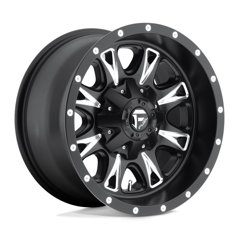 Fuel Wheels Throttle Dually 17x6.5 Matte Black Milled - Front 8x210 +129mm 154.3mm