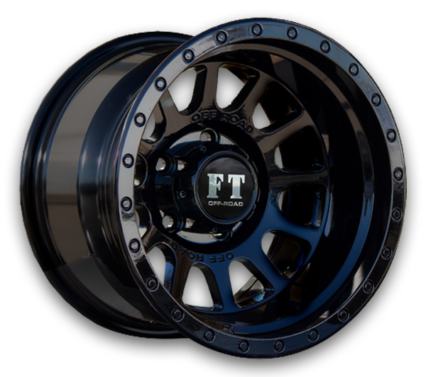 Full Throttle Wheels FT5092 15x10 Gloss Black 5x114.3 -44mm 73.1mm