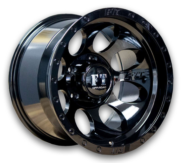 Full Throttle Wheels FT5096 15x10 Gloss Black 5x127 -44mm 78.1mm