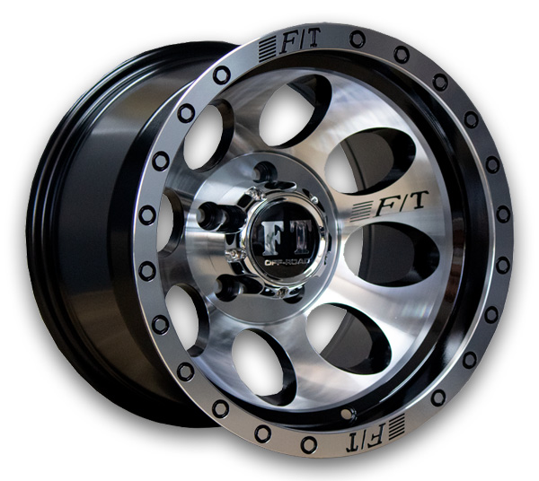 Full Throttle Wheels FT5096 15x10 Gloss Black with Machined Face 5x114.3 -44mm 73.1mm