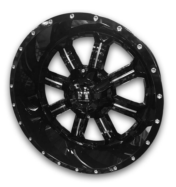 Full Throttle Wheels FT8034 20x10 Black Milled 5x139.7/5x150 -24mm 110.1mm