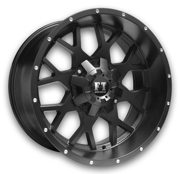 Full Throttle Wheels FT0151 SNIPER 20x10 Satin Black 6x135/6x139.7 -24mm 108.1mm