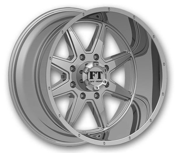 Full Throttle Wheels FT2 TORQUE 20x14 Chrome 8x180 -76mm 130.6mm