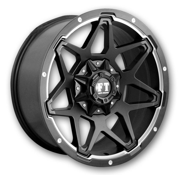 Full Throttle Wheels FT4 WEBB 20x10 Satin Black with Machined Undercut 8x170 -24mm 125.7mm