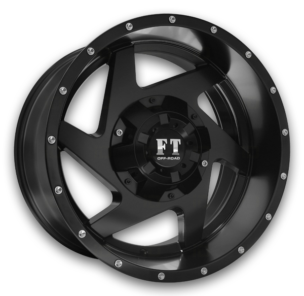 Full Throttle Wheels FT6052 17x9 Satin Black 6x135/6x139.7 -12mm 108.1mm