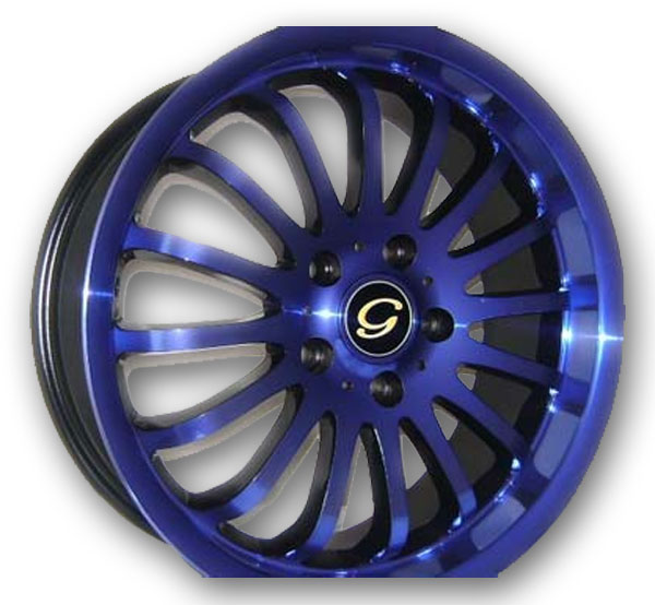 G Line Wheels G601 18x7 Black With Blue 5x100 +40mm 73.1mm