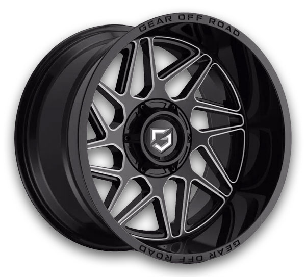 Gear Off Road Wheels 761 Ratio 18x9 Gloss Black with Milled Spoke Accents & Lip Logo 5x114.3/5x127 +10mm 78.1mm