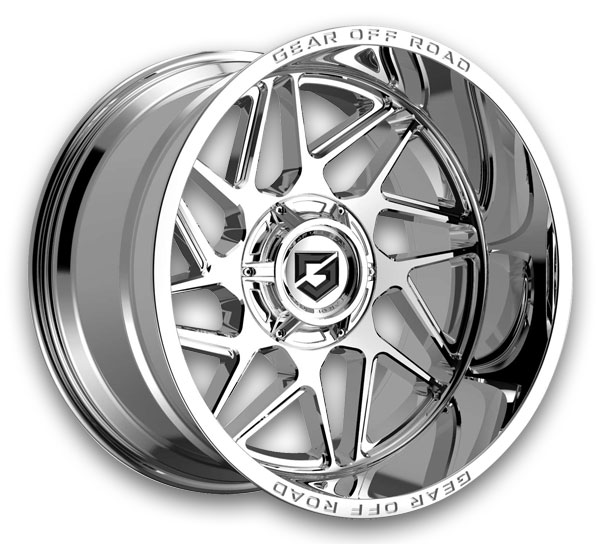 Gear Off Road Wheels 761 Ratio 20x12 Chrome Plated with Lip Logo 8x170 -44mm 125.2mm