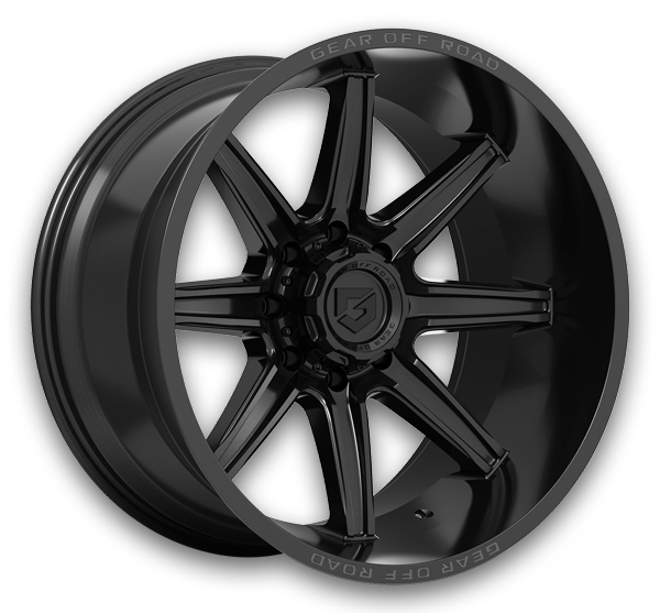 Gear Off Road Wheels 765 Ridge 22x12 Gloss Black with Lip Logo 8x180 -44mm 124.3mm