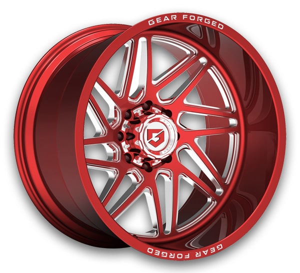 Gear Forged Wheels GF761RT 24x14 Red Tint Clear w/Milled Accents & Lip Logo 6x139.7 -76mm 106.2mm