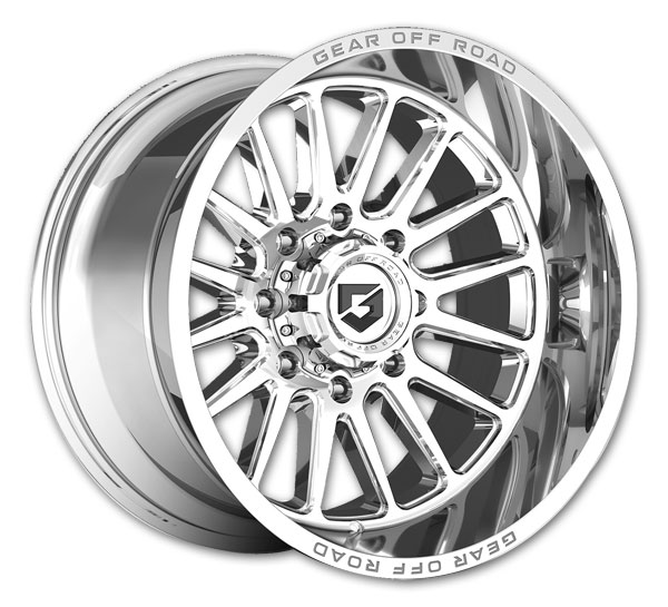 Gear Off Road Wheels 764 Leverage 20x10 Chrome Plated With Lip Logo 8x170 -19mm 125.2mm