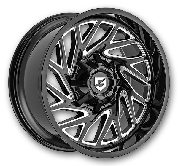 Gear Off Road Wheels 769 Sequence 17x9 Gloss Black Milled 8x165.1/8x170 +18mm 130.8mm