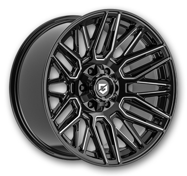 Gear Off Road Wheels 770 Edge 17x9 Gloss Black Milled 6x135/6x139.7 +00mm 106.2mm