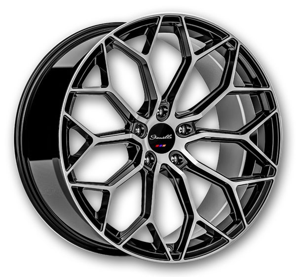 Gianelle Wheels Monte Carlo 24x10 Gloss Black With Machined Face 5x115 +20mm 71.6mm