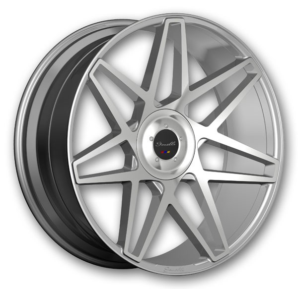 Gianelle Wheels Parma 24x10 Gloss Silver With Machined Face 5x120 +22mm 72.56mm