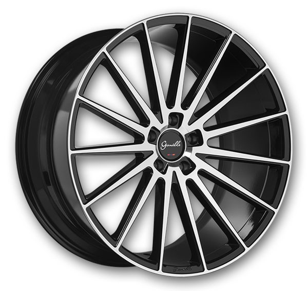 Gianelle Wheels Verdi 20x10.5 Gloss Black With Machined Face 5x120 +25mm 72.56mm
