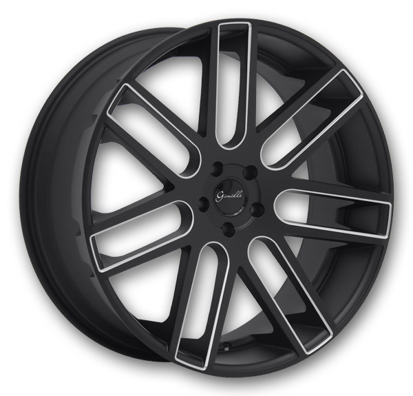 Gianelle Wheels Yerevan 24x10 Semi Gloss Black w/ Ball Cut 5x120 +32mm 74.1mm