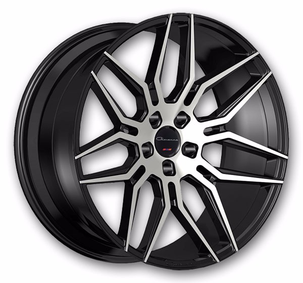 Giovanna Wheels Bogota 20x10.5 Gloss Black With Machined Face 5x120 +25mm 72.56mm