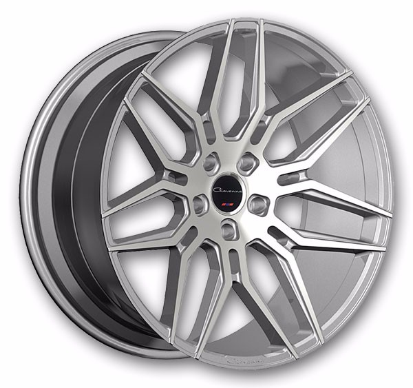 Giovanna Wheels Bogota 20x10.5 Gloss Silver With Machined Face 5x120 +25mm 72.56mm
