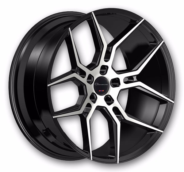 Giovanna Wheels Haleb 20x9 Gloss Black With Machined Face 5x120 +25mm 72.56mm