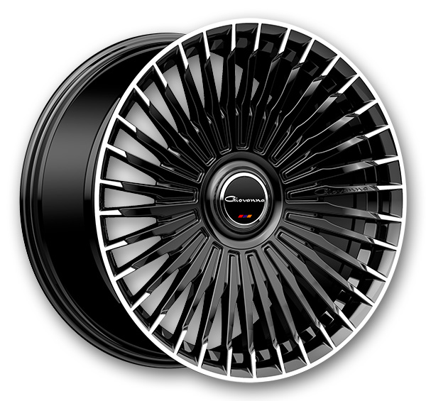 Giovanna Wheels Tulum Big Cap 22x9 Gloss Black With Machined Tips 5x115/5x120 +15mm 74.1mm