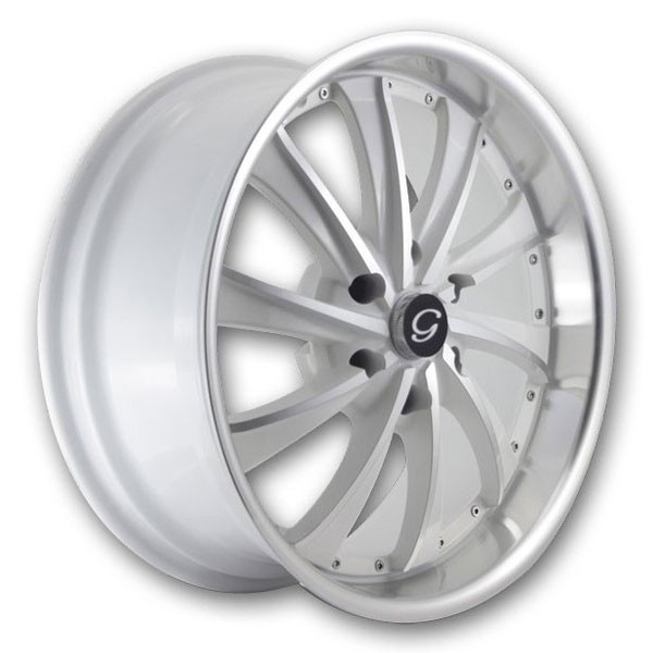 G Line Wheels G0016 20x8.5 White with Polished Face 5x115 +15mm 73.1mm