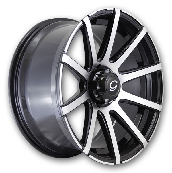 G Line Wheels G0036 22x9.5 Black with Polished Face 6x139.7 +20mm 108.1mm