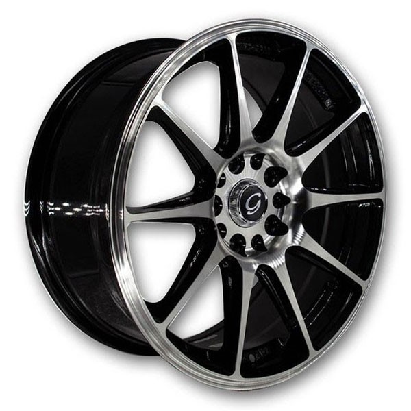 G Line Wheels G0051 17x7.5 Black with Polished Face 4x100 +35mm 73.1mm