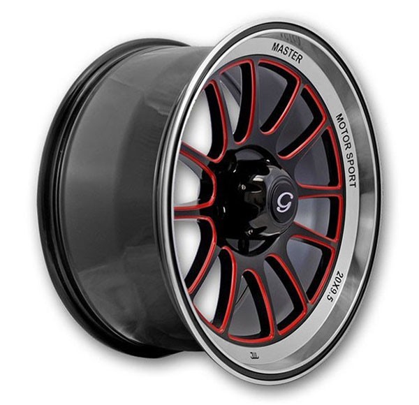 G Line Wheels G0089 20x9.5 Black with Red 5x139.7 +15mm 108.1mm