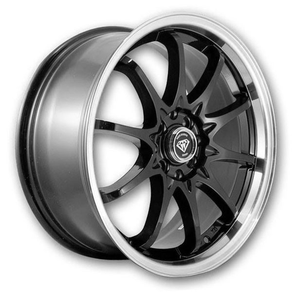 G Line Wheels G1018 17x9 Black with Polished Lip 5x100/5x114.3 +25mm 73.1mm