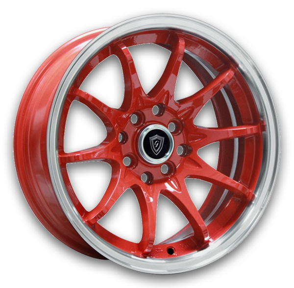 G Line Wheels G1018 15x8 Red Machined 4x100/4x114.3 +20mm 73.1mm