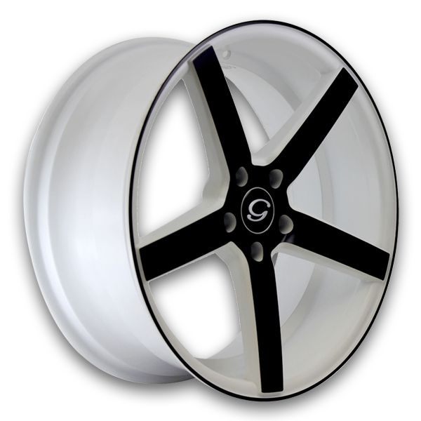 G Line Wheels G5178 20x10 White with Black Face 5x112 +38mm 66.56mm
