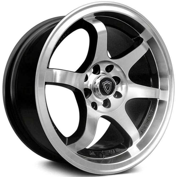 G Line Wheels G6011 15x6.5 Gloss Black Machined 4x100/4x114.3 +35mm 73.1mm