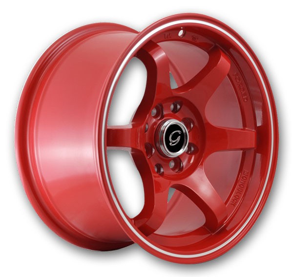 G Line Wheels G6011 15x8 Red With Machined 4x100/4x114.3 +20mm 73.1mm