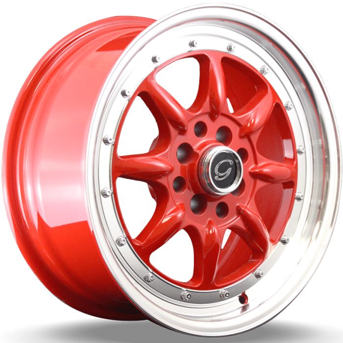 G Line Wheels G8006 15x8 Red With Machined 4x100/4x114.3 +20mm 73.1mm