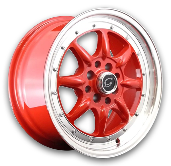 G Line Wheels G8009 16x7 Red With Machined 4x114.3 +20mm 73.1mm